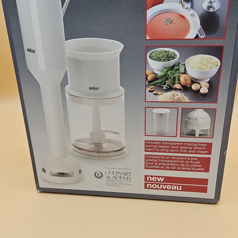 Braun Hand Blender + Chopper Gourmet Edition MR 380 New In Box Vintage NOS - Picture 3 of 8